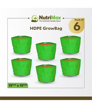 Nutrimax HDPE 200 GSM 15 inch x 15 inch Pack of 6 Outdoor Plant Bag