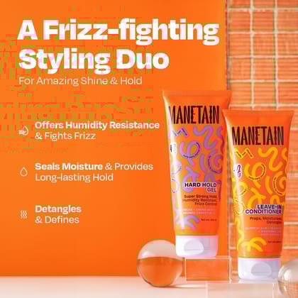 Manetain Set Of 2 Leave In Conditioner & Hard Hold Gel - 200 ml Each