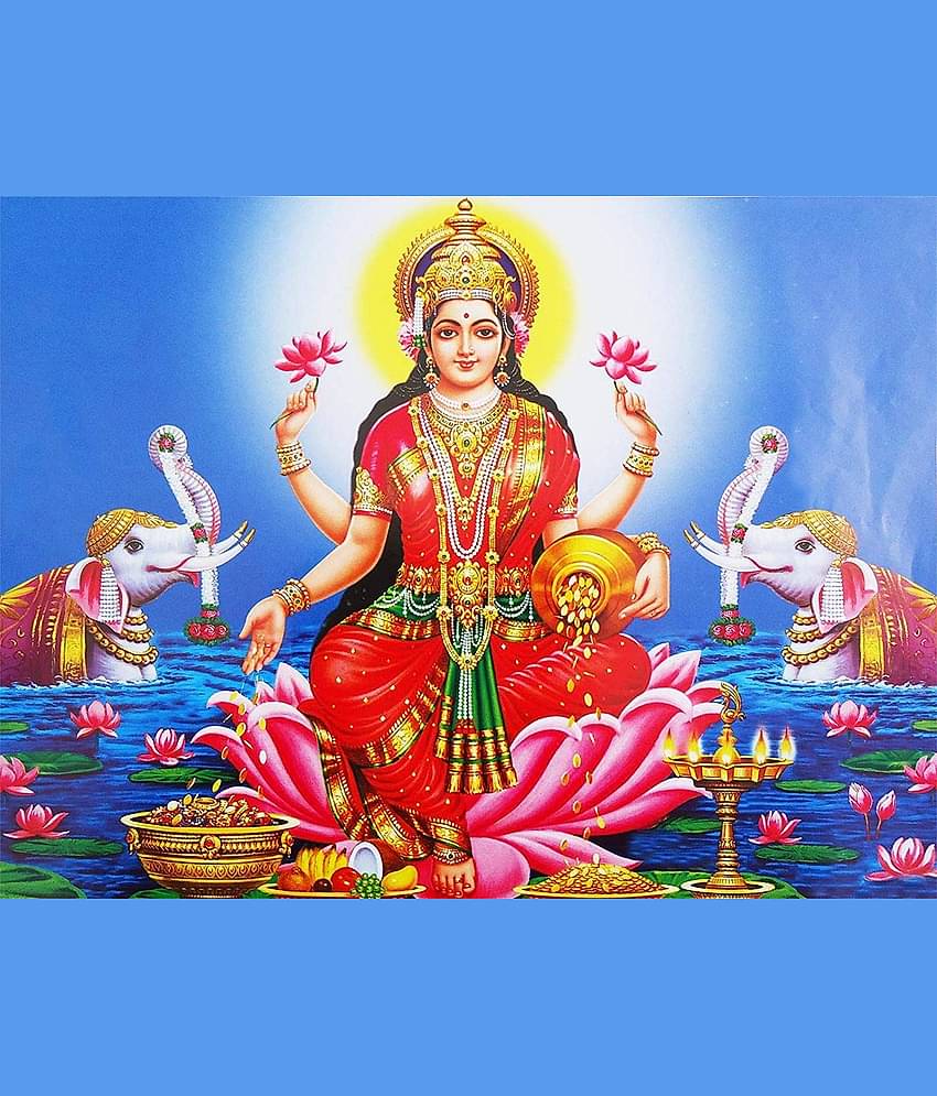 Asmi Collection Maa Lakshmi Vinyl Wall Poster Without Frame