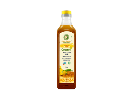 Organic Mustard Oil ( Kachi Ghani) - 1 Ltr (Pack of 1) I Green Blossom (Size - 1L) by green blossom agritech ventures private limited