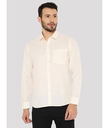 Maharaja Cotton Blend Slim Fit Solids Full Sleeves Men's Casual Shirt - Peach ( Pack of 1 )