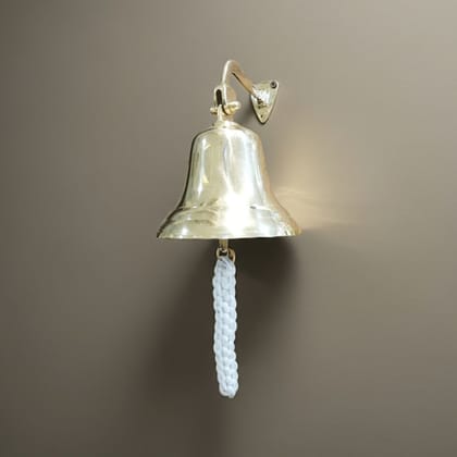 Brass Anchor Ship Bell | Marine Theme Decorative Ghanta, Height : 7 Inch (ZMAS652 F)