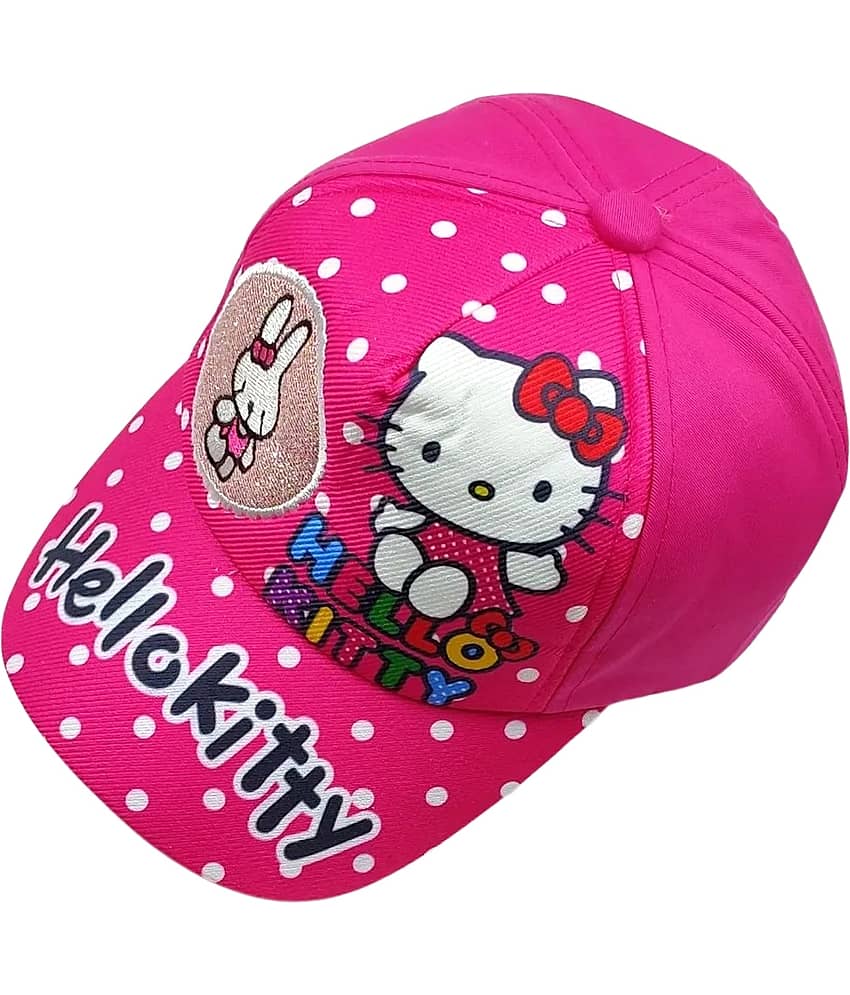 Zacharias Unisex Kids Cotton Cap kc-24 (Dark Pink_1-5 Years) (Pack of 1)