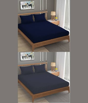 Homefab India Cotton Double Bedsheet ( Grey )