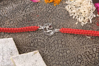 Silver Eternal Om Rakhi