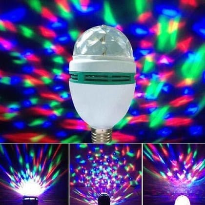 SPARKWORLD Disco LED Rotating Bulb Light RGB Multicolor Magic Ball Lamp for Party, Home, Events & DJ Setup (B22 Base) | Size: 2.5cm