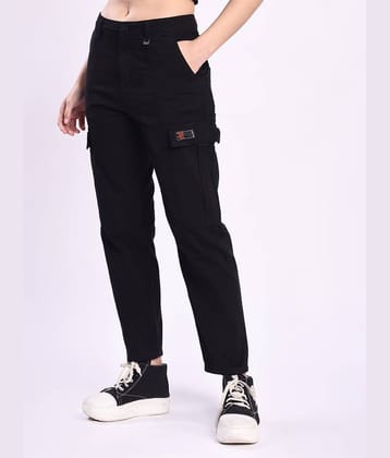 Bene Kleed Women Cotton Casual Trousers ( Black )