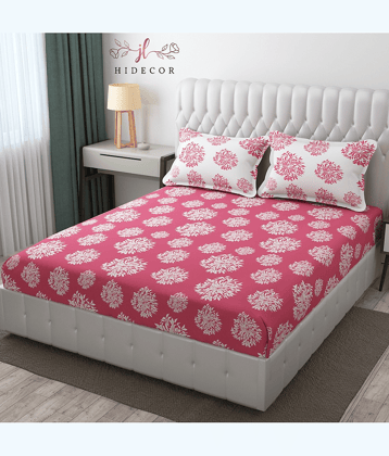 HIDECOR Microfiber 1 Double King Bedsheet with 2 Pillow Covers ( Purple )