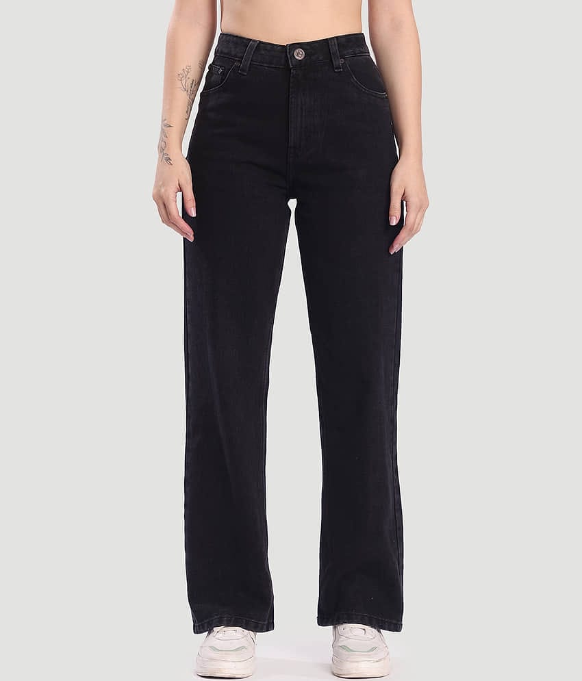 Bene Kleed Women's Baggy High-Rise Jeans ( Black )