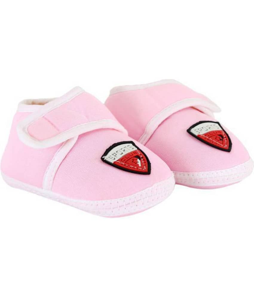 Neska Moda Baby Unisex Sport Baby Pink Booties/Shoes For 0 To 12 Months Infants-SK190