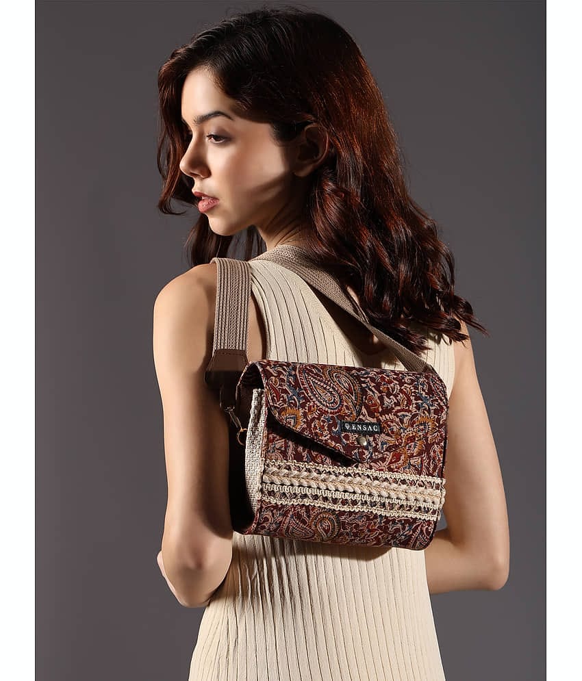 ENSAC Sling Bag Cotton Set of 1 ( Maroon )