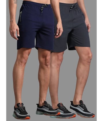 JILZ Multi Polyester Men's Shorts ( Pack of 2 )