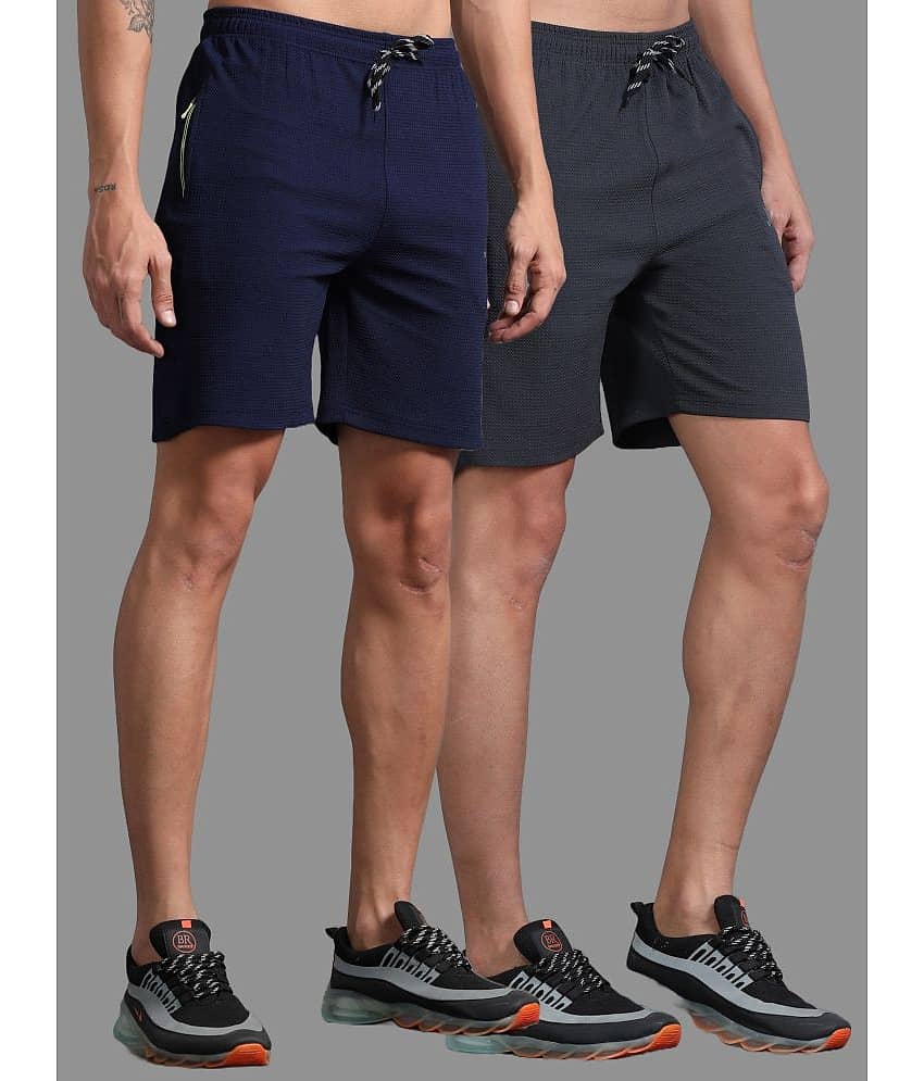 JILZ Multi Polyester Men's Shorts ( Pack of 2 )