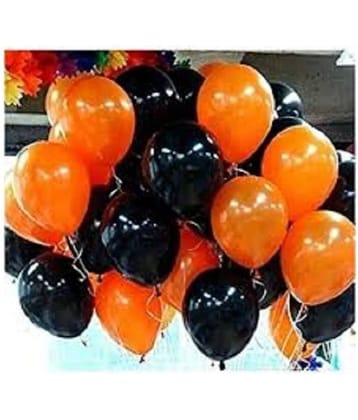Pixelfox Pack of 50 Party Decoration Balloons (Orange, Black)