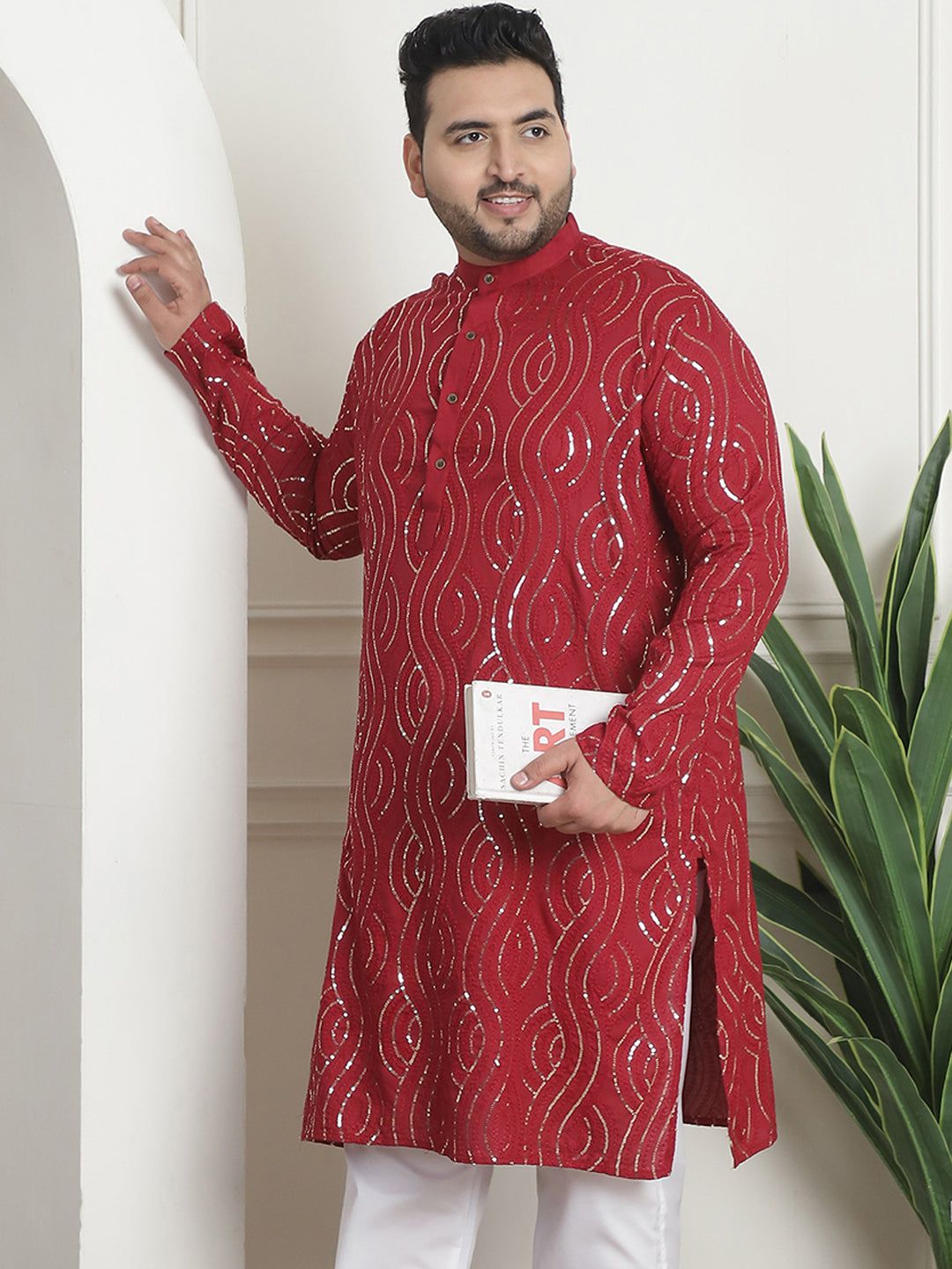 Men's Cotton Designer Maroon-44