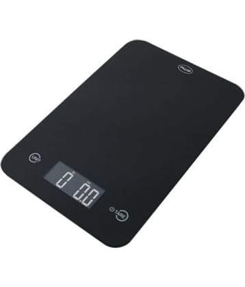 American Weigh Scales Black Glass and Plastic Slim Design Kitchen Scale