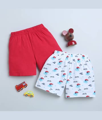 BUMZEE Pack of 2 Cotton Shorts For Boys ( White )