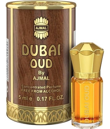 Ajmal DUBAI OUD Attar | Ambery & Woody Fragrance | Long Lasting Attar Men & Women - 5 ML Pack of 1