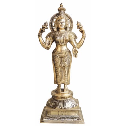 Laxmi Ji Statue With Handwork Brass Antique Finish Decorative Showpiece (BSMAS985 L)
