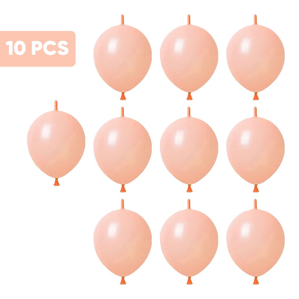 12" Linking Balloon Peach - 10PCs - Party and Festive Needs | Buy online on ZillyBuy