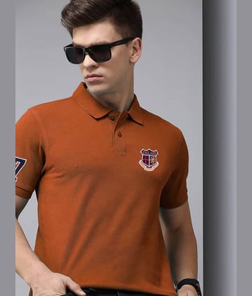ADORATE - Rust Cotton Blend Regular Fit Men's Polo T Shirt ( Pack of 1 )