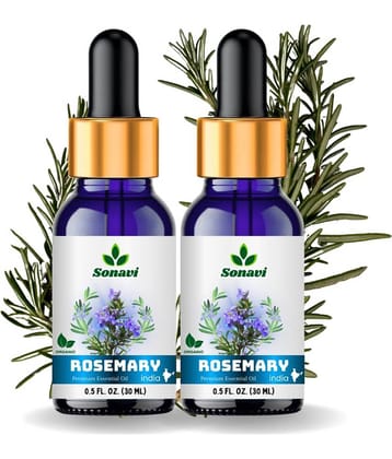 Sonavi Rosemary Stress Relief Essential Oil Green With Dropper 60 mL ( Pack of 2 )