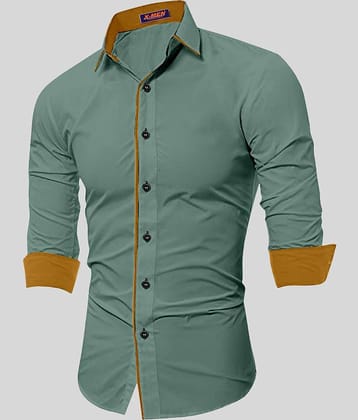 P&V - Yellow Cotton Slim Fit Men's Casual Shirt (Pack of 1 )