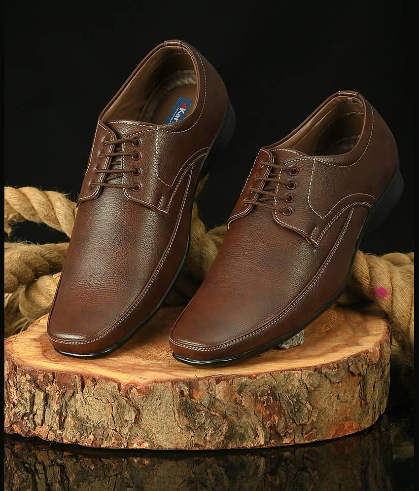 Karsun Brown Men's Derby Formal Shoes