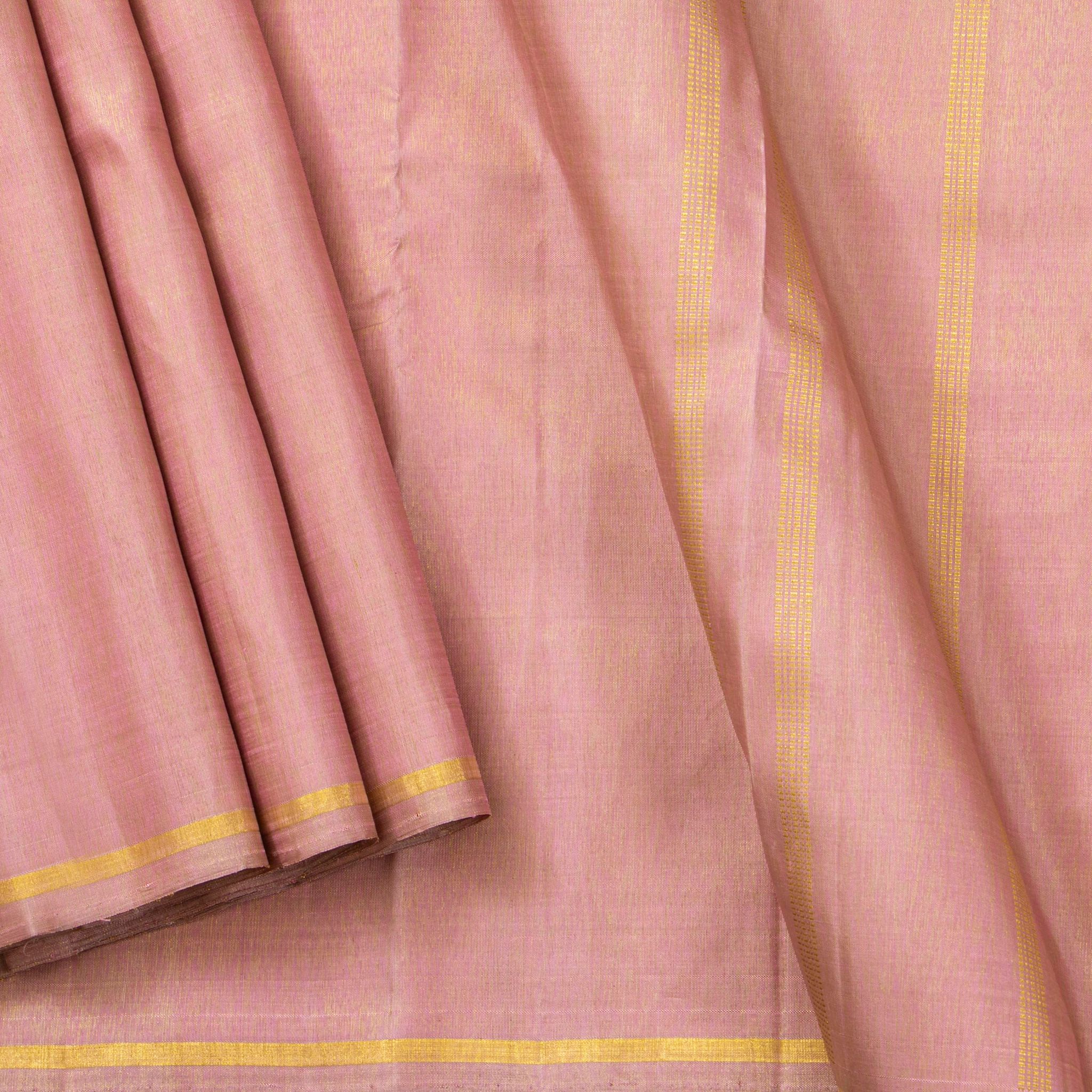 Pastel Mauve Tissue Kanchipuram Silk Saree Borderless For Festive Wear PV NYC 1533