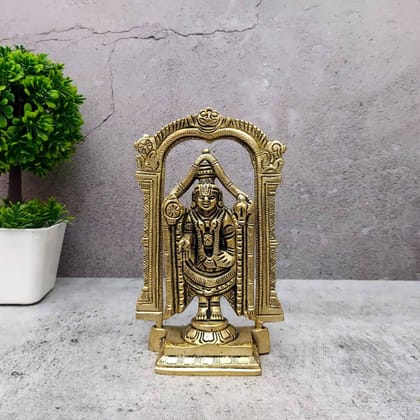 Brass Tirupati Balaji / Venkateshwara Idol - 6.5 inch Height | Brass Idol of Tirupati Balaji/Venkateshwara for Divine Worship