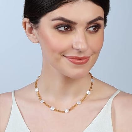 Gold-Toned White Brass Gold-Plated Chain