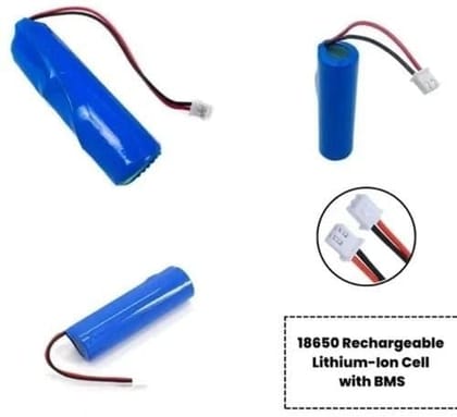 NOVEL 18650 3.7V Lithium-Ion Rechargeable Battery 500mAh with BMS Protection | Blue Battery Cell for DIY Electronics, Educational Kits and Portable Devices
