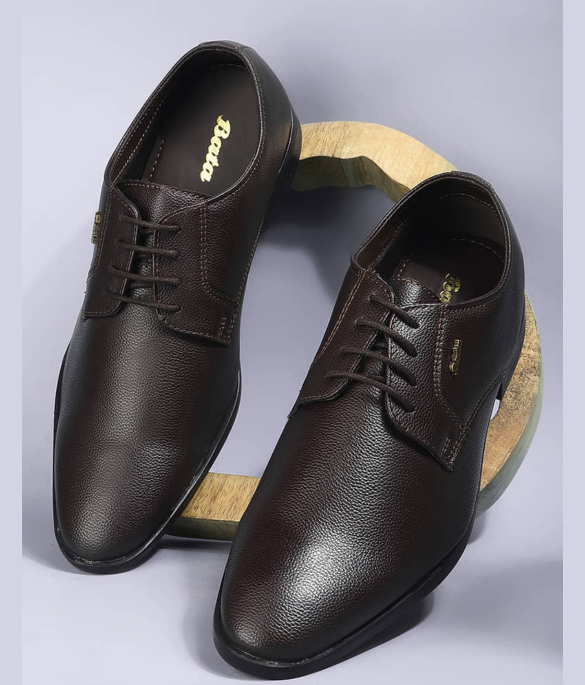 Bata Brown Men's Derby Formal Shoes