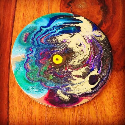 MAGICAL PERVENCHE RESIN ART COASTER