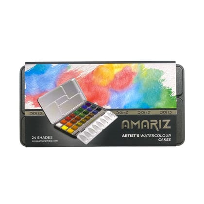 Doms Amariz Artists Watercolour Cakes - 24 Vibrant Shades-24 Shades / A113001024