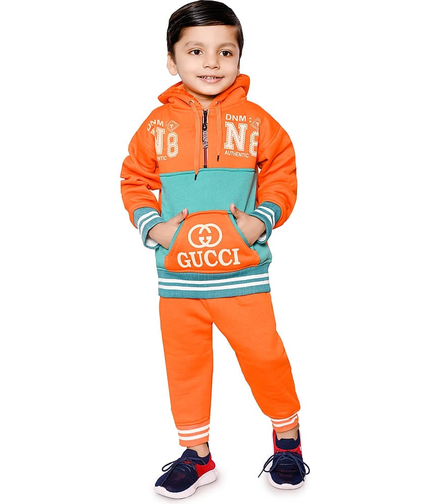 New Collection Pack of 1 Boys Polyester Cardigan Sweater ( Orange )