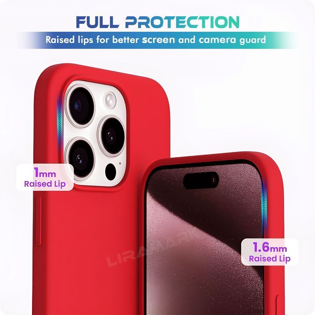 LIRAMARK Liquid Silicone Soft Back Cover Case for iPhone 15 Pro Max (6.7 inch)
