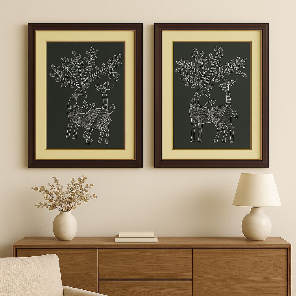 Echoes of Ash – Bastar Tribal Art (Pack of 2)