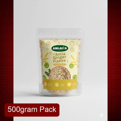Amlaica Amla Ginger Flakes (500g) | Rich Vitamin C & Immunity Booster | Healthy Digestive Snack