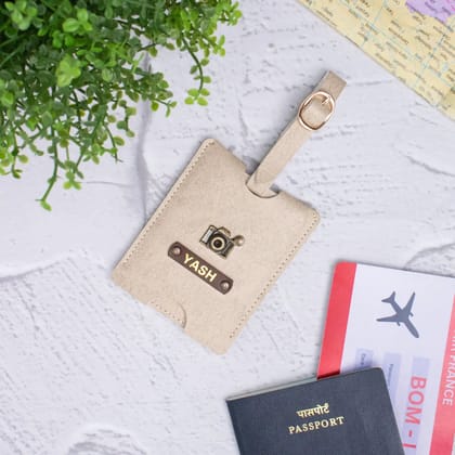 PERSONALISED TRAVEL TAG - BEIGE-Beige