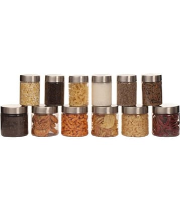 PearlPet 300ml-6pc,500ml-6pc Plastic Transparent Multi-Purpose Container ( Set of 12 )