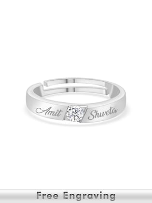 0.5 Carat Ornate Adjustable Engagement Silver Ring For Men-Adjustable