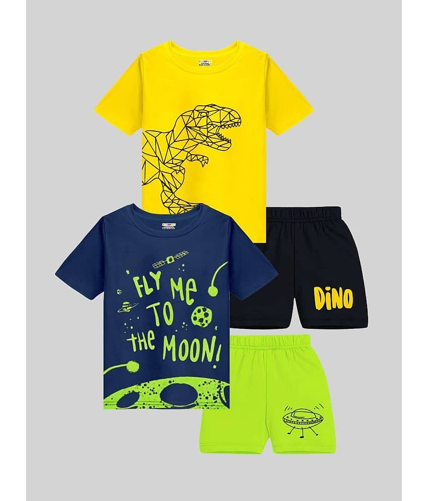 Kuchipoo Pack of 2 Boys Cotton Blend T-Shirt & Shorts Set ( Multicolor )