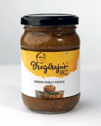 Bhogarajus  Green Chilly Pickle - 300 grams (Food Grade Pouch)