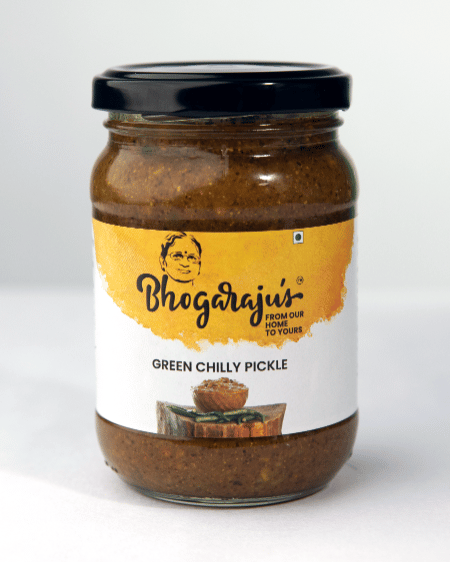 Bhogarajus  Green Chilly Pickle - 300 grams (Food Grade Pouch)