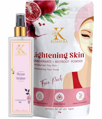 Pomegranate +Beetroot Face Pack & Rose water combo