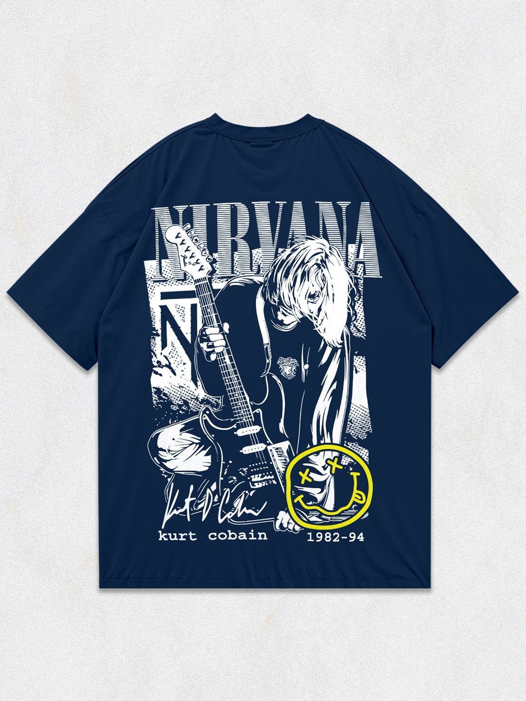 Nirvana Oversized T-Shirt-Navy Blue / S