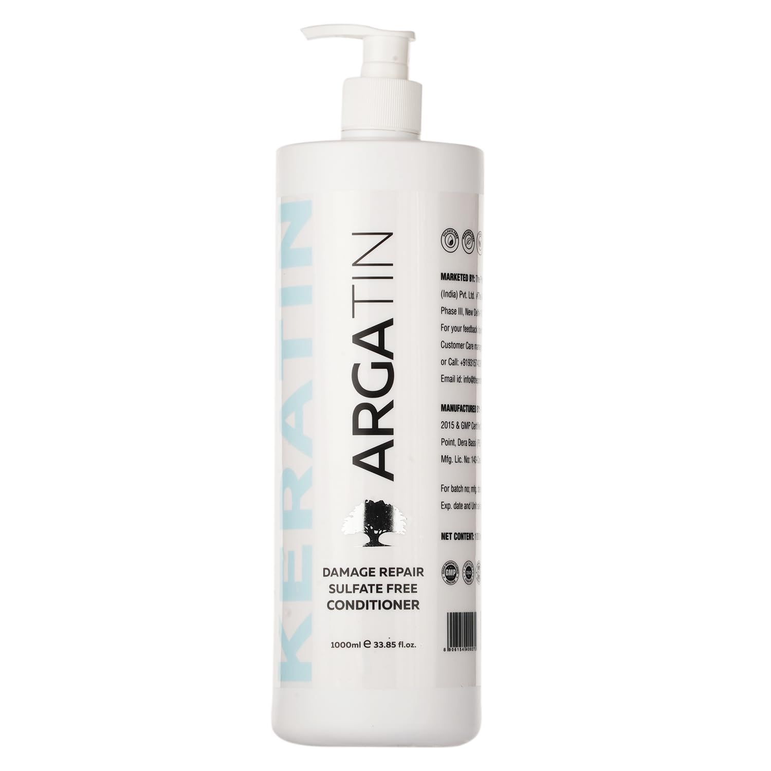Argatin Keratin Damage Repair Sulphate Free Conditioner For Dry And Frizzy | Nourishing | Straighter And Smoother Hair 1000Ml