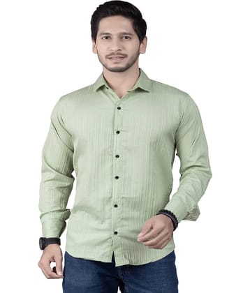 JEEVAAN - THE PERFECT FASHION Cotton Blend Slim Fit Popcorn Textured Full Sleeves Men's Casual Shirt - Green ( Pack of 1 )