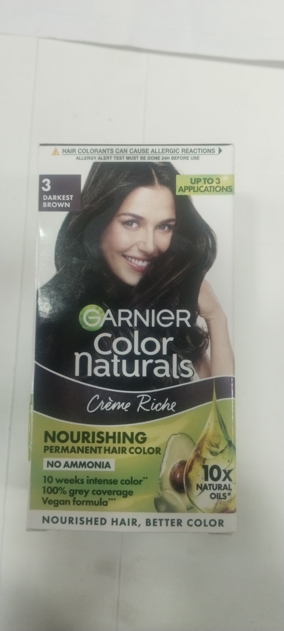 Garnier color naturals 3 darkest brown 